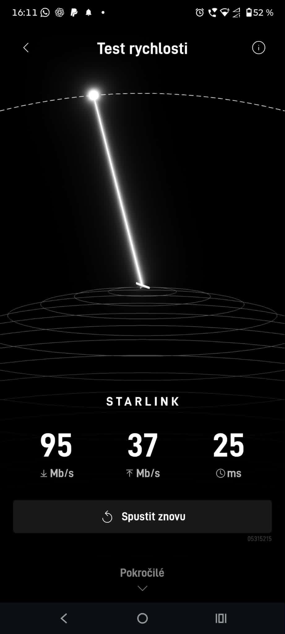 První test rychlosti Starlink Mini